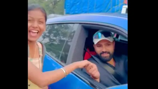 Rohit Sharma's Heartwarming Act: Stops Car in Busy Mumbai Street to Wish Fan Happy Birthday